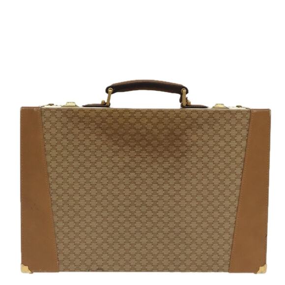 CELINE Attache Case Macadam Canvas Trunk Beige Gold - Picture 3 of 16